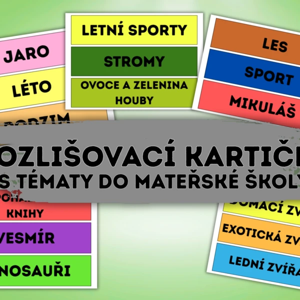 Rozlišovací kartičky s tématy do MŠ 1