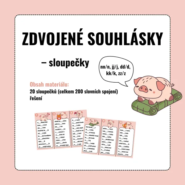 ZDVOJENÉ SOUHLÁSKY - sloupečky 1