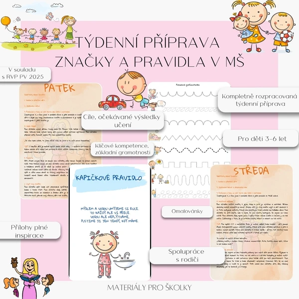 Týdenní příprava - Značky a pravidla v MŠ 1
