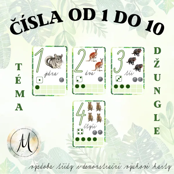 Čísla do deseti - téma džungle 1