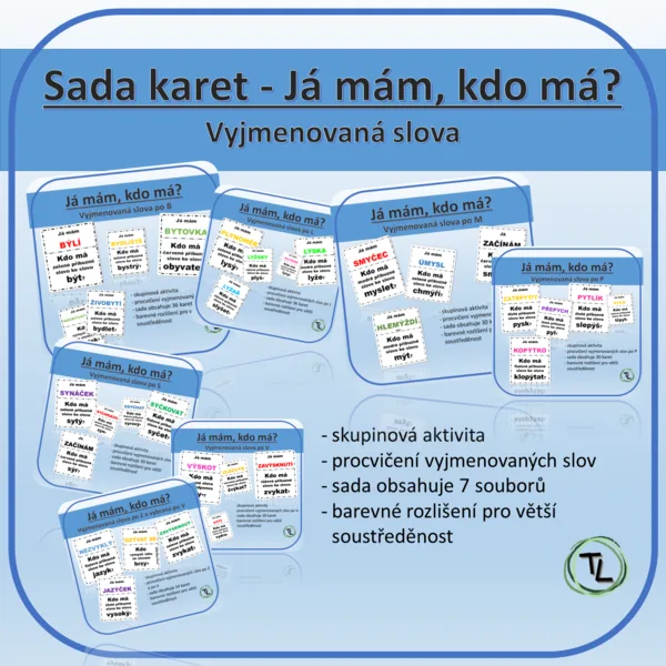 Sada karet Já mám, kdo má? - Vyjmenovaná slova 1