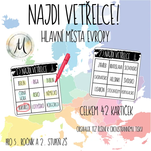 Najdi vetřelce - hlavní města Evropy 1