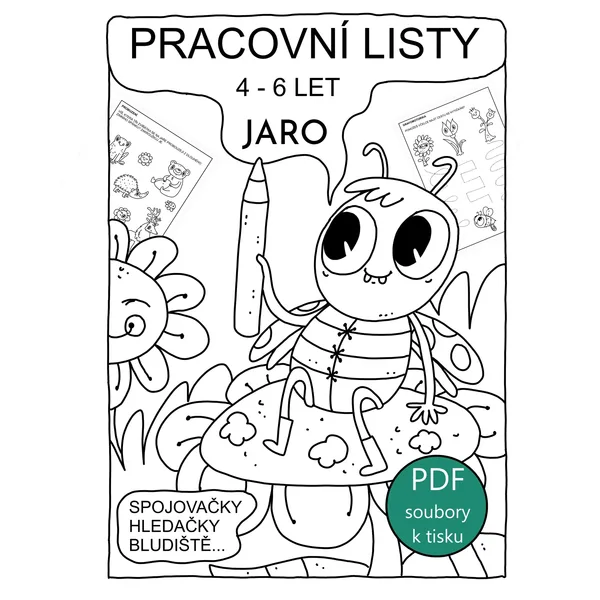 pracovní listy JARO 11ks PDF ČB 1