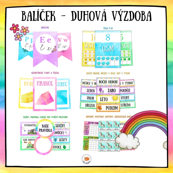 Balíček výzdoby do třídy - Někde nad duhou 1