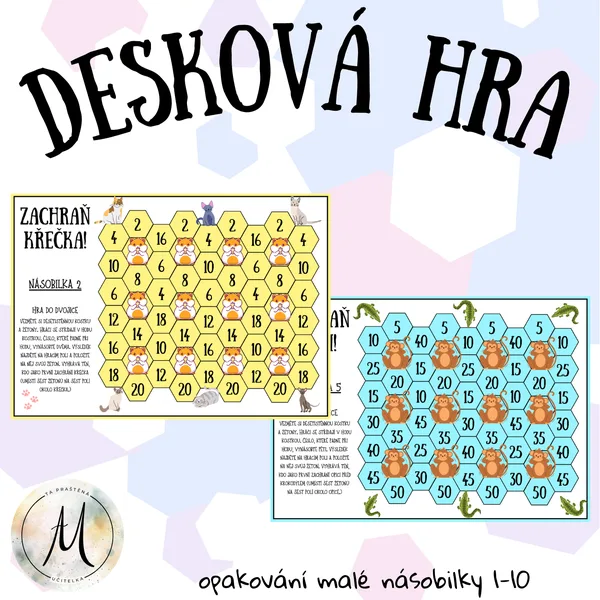 Desková hra - Zachraň křečka/opici - malá násobilka 1
