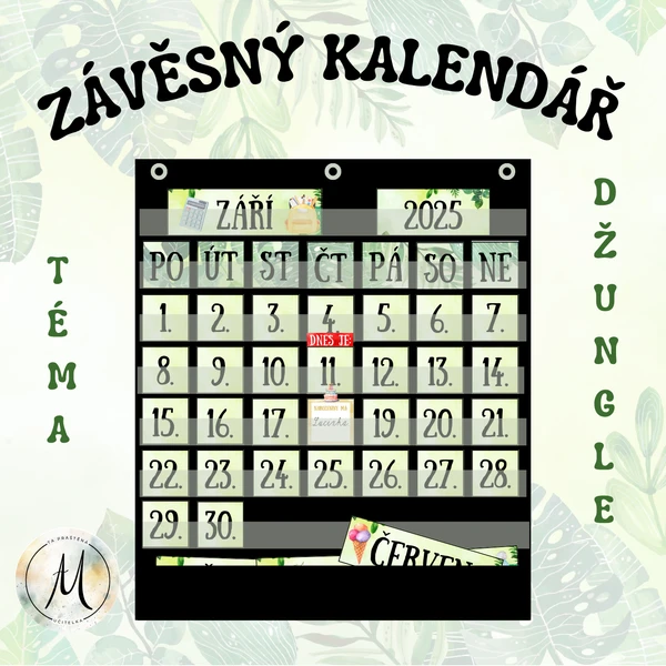 závěsný kalendář - téma džungle 1