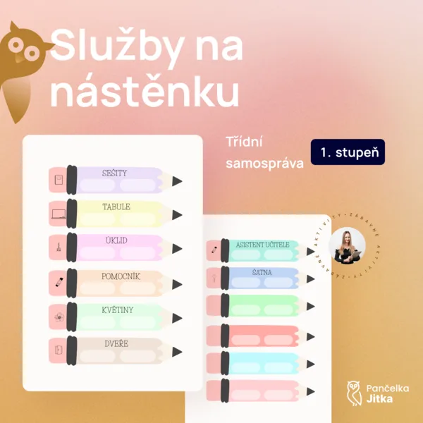 Služby na nástěnku - veselé pastelky 1