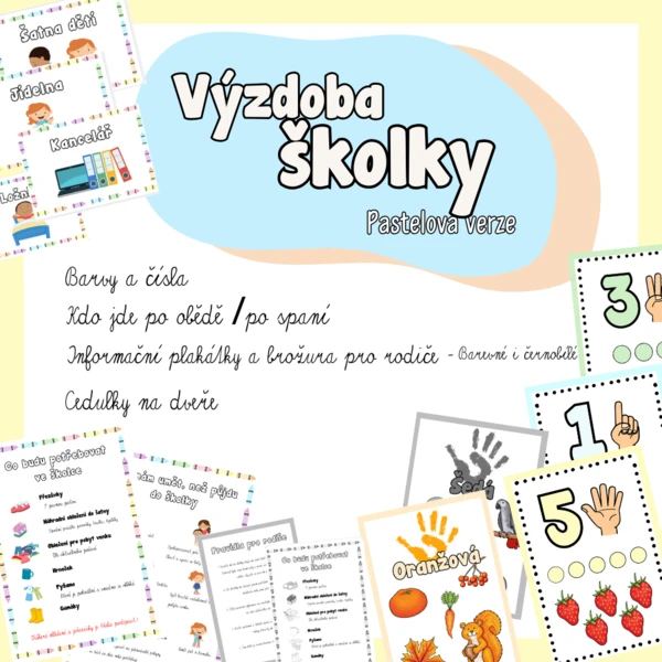 Výzdoba do MŠ - pastelová verze 1