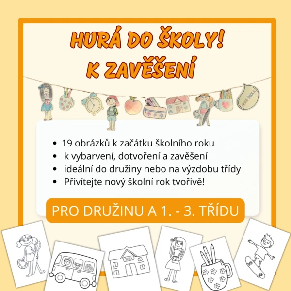 Hurá do školy - k zavěšení 1