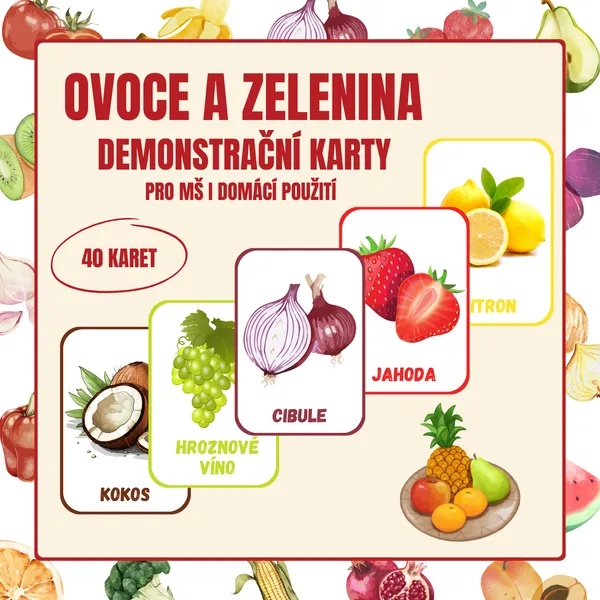 Ovoce a zelenina – demonstrační karty 1