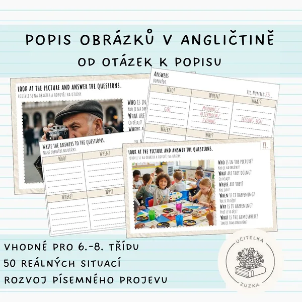 Popis obrázků v angličtině - od otázek k popisu 1