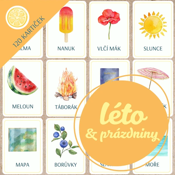 LÉTO A PRÁZDNINY | obrázkové demonstrační kartičky 1