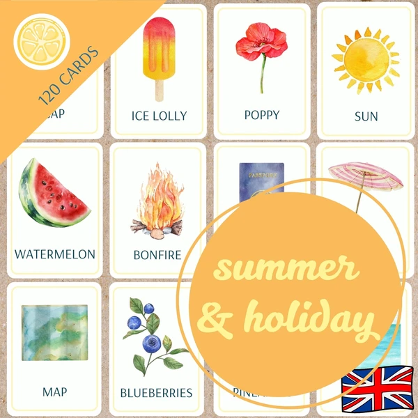 SUMMER AND HOLIDAY | English flashcards | anglické obrázkové karty 1