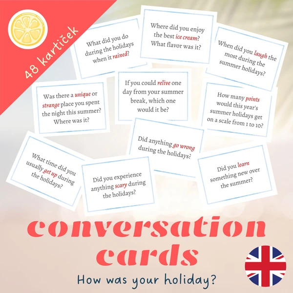 CONVERSATION CARDS | How was your summer? | konverzační karty v angličtině 1