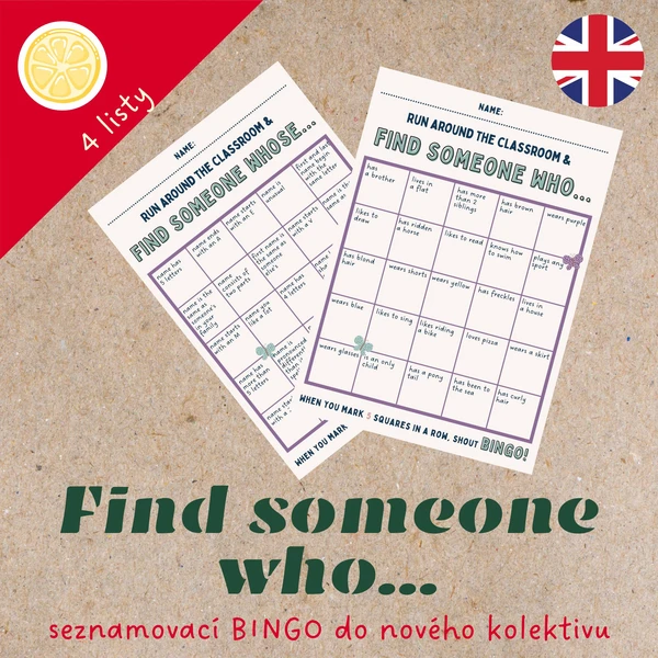 FIND SOMEONE WHO | English icebreaking bingo 1