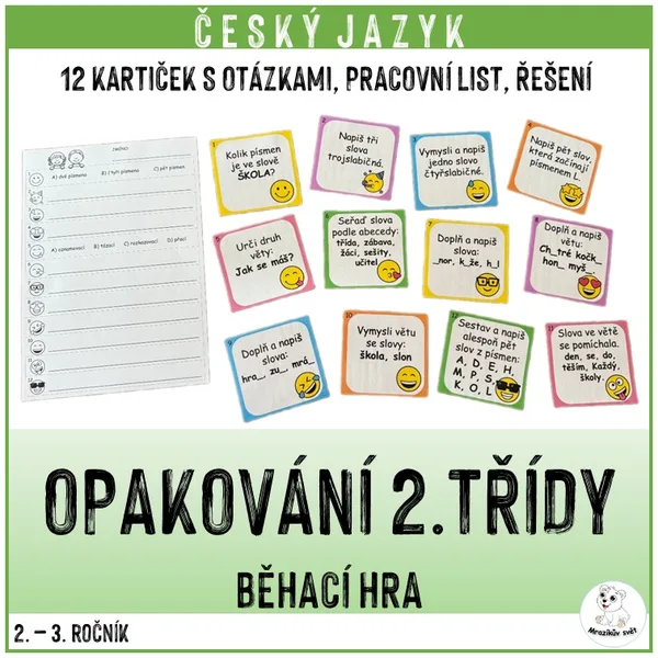 Běhací hra: ČJ - opakování 2. třídy 1