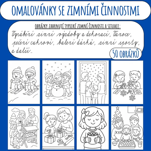 Omalovánky - Zimní činnosti a aktivity 1