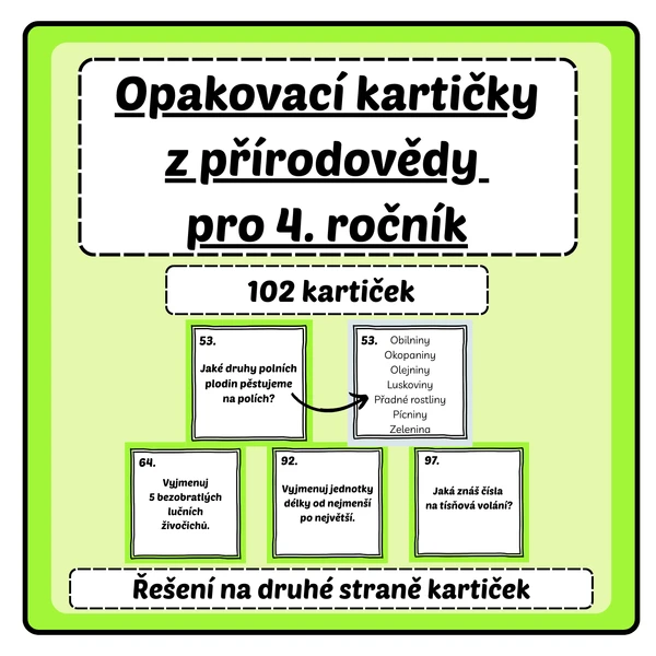 Opakovací kartičky z přírodovědy pro 4. ročník  1