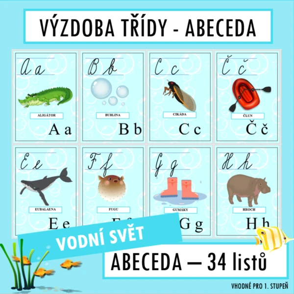 Výzdoba třídy VODNÍ SVĚT - abeceda 1