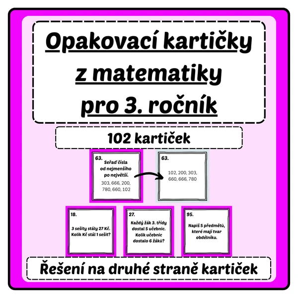 Opakovací kartičky z matematiky pro 3. ročník 1