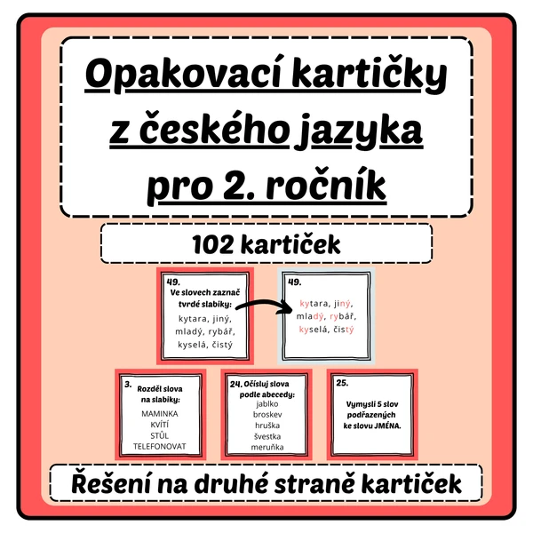 Opakovací kartičky z českého jazyka pro 2. ročník 1