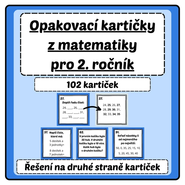 Opakovací kartičky z matematiky pro 2. ročník 1