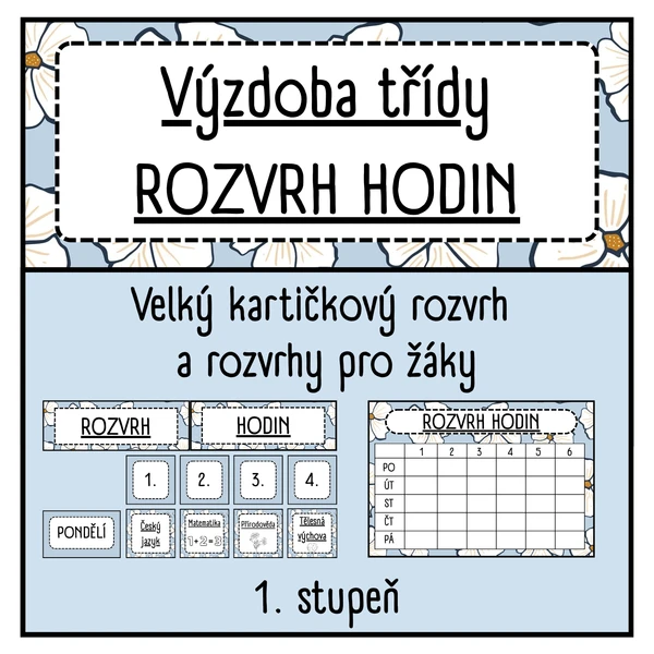 Výzdoba třídy- Rozvrh hodin 1