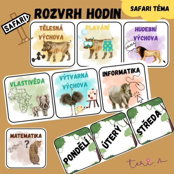 ROZVRH HODIN - téma SAFARI 1