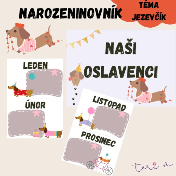 NAROZENINOVNÍK - téma JEZEVČÍK 1