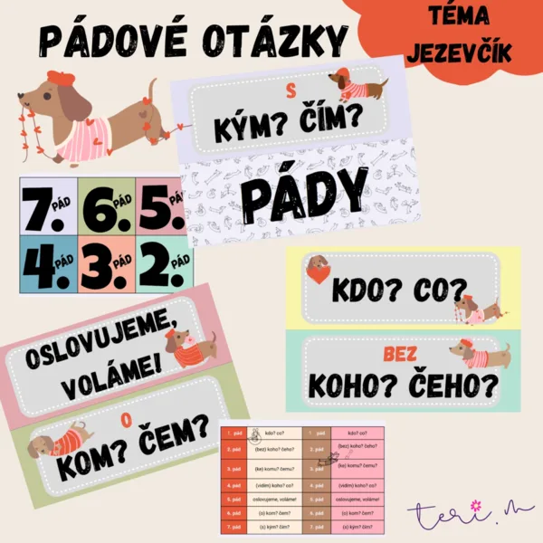 PÁDOVÉ OTÁZKY/PÁDY- téma JEZEVČÍK 1