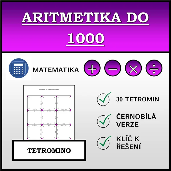 Tetromino - Aritmetika do 1000 | matematika 1