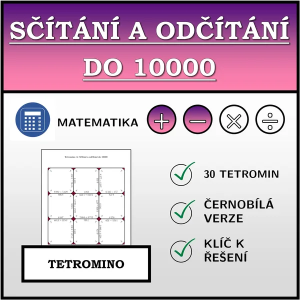 Tetromino - Sčítání a odčítání do 10000 | matematika 1