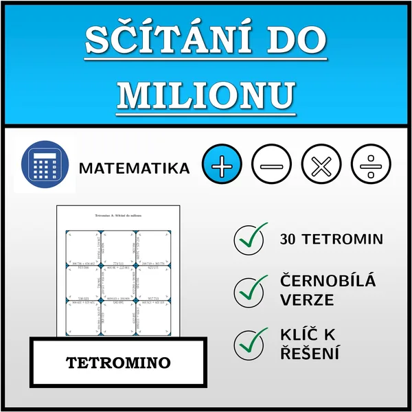 Tetromino - Sčítání do milionu | matematika 1