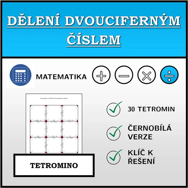 Tetromino - Dělení dvouciferným číslem | matematika 1
