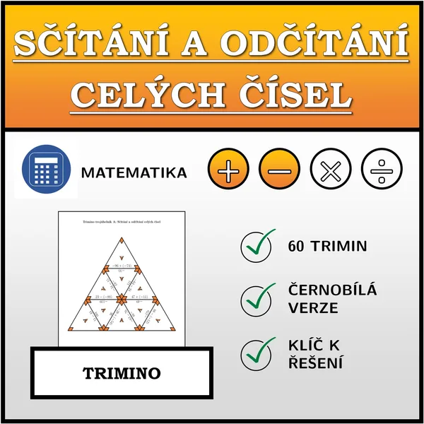 Trimino - Sčítání a odčítání celých čísel | matematika 1