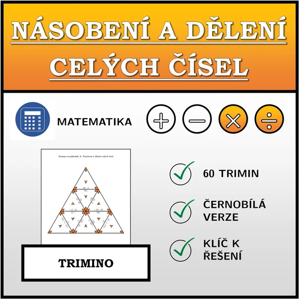 Trimino - Násobení a dělení celých čísel | matematika 1
