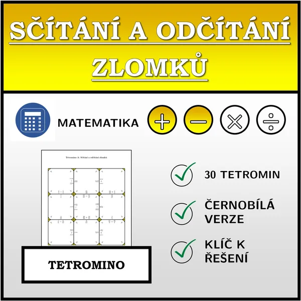 Tetromino - Sčítání a odčítání zlomků | matematika 1