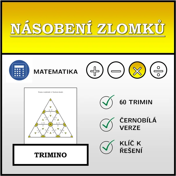 Trimino - Násobení zlomků | matematika 1
