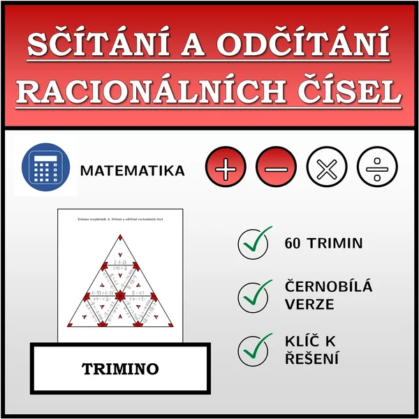 Trimino - Sčítání a odčítání racionálních čísel | matematika 1