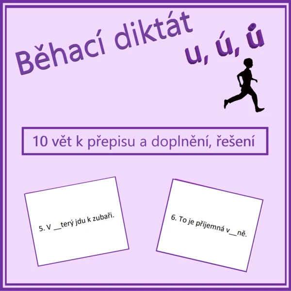 Běhací diktát - u, ú, ů 1