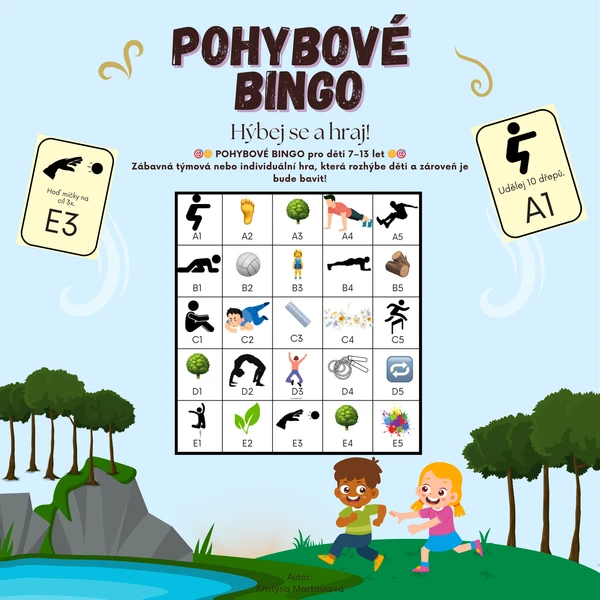 Pohybové bingo - Hra, která rozhýbe děti 🎯 1
