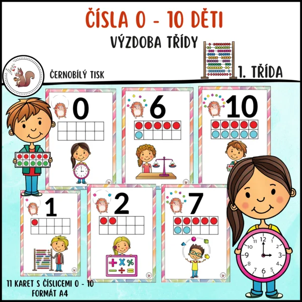 Čísla 0- 10 děti 1