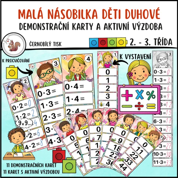 Malá násobilka děti duhová 1