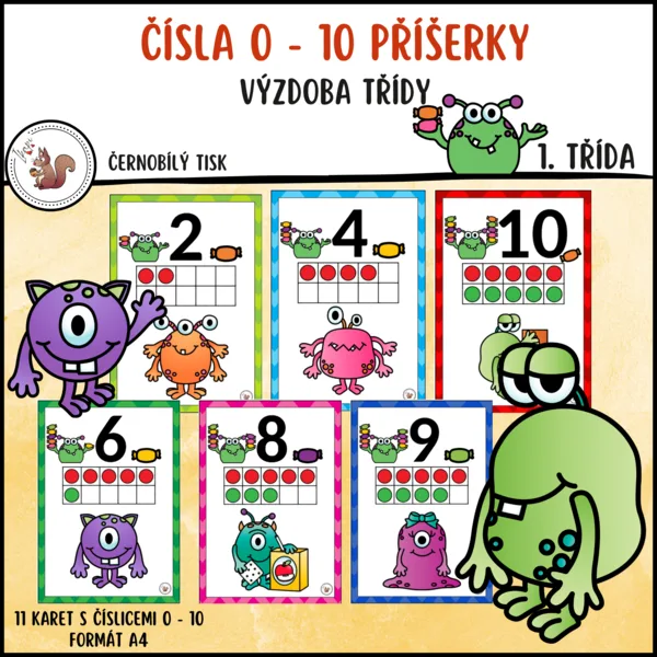Čísla 0 - 10 příšerky 1