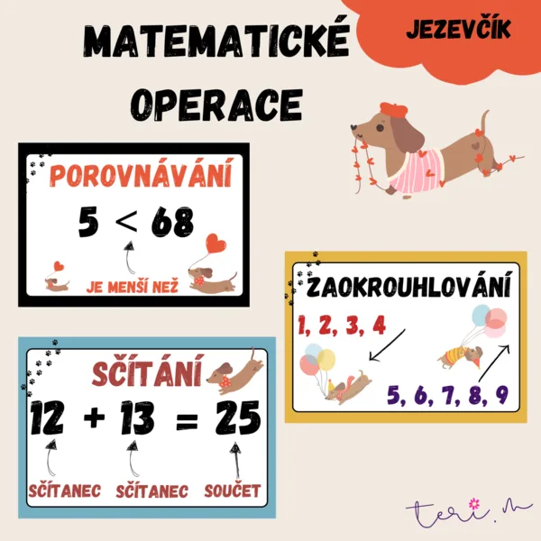 MATEMATICKÉ OPERACE - téma JEZEVČÍK 1