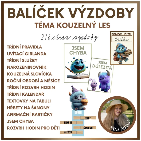 Balíček výzdoby pro 1. stupeň - kouzelný les 1