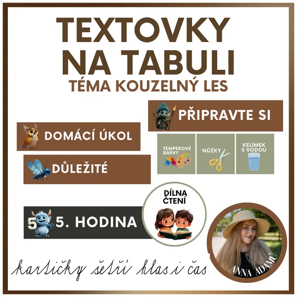 Textovky na tabuli - kouzelný les 1