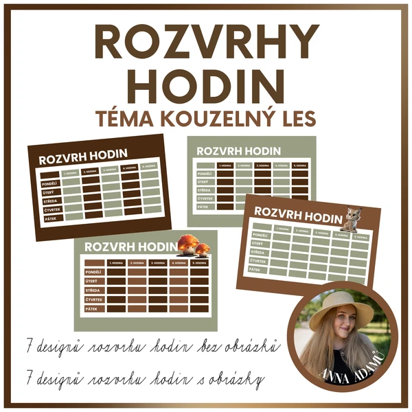 Rozvrhy hodin pro děti - kouzelný les 1