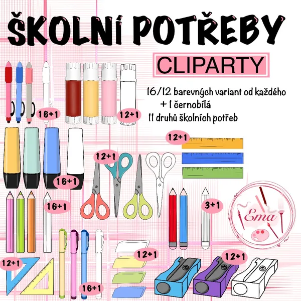 ŠKOLNÍ POTŘEBY - CLIPARTY 1