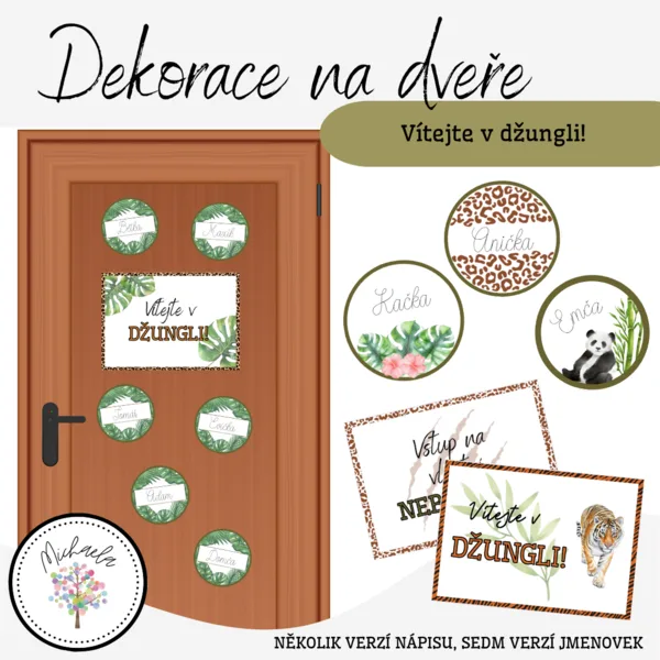 Dekorace na dveře – Vítejte v džungli 1